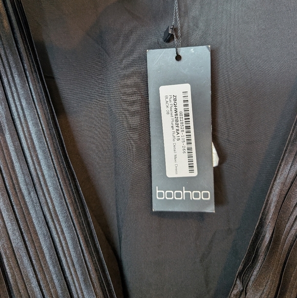 NWT Plus Black Pleated Long Sleeve Ruffle Detail Maxi Dress Size 28 Women - Picture 7 of 16